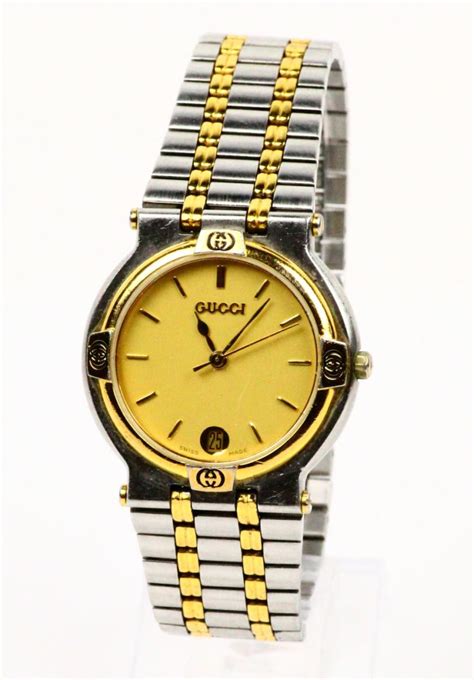 vintage two toned gucci women's watch|authentic vintage gucci watch.